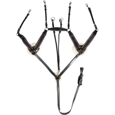 Collier de chasse pour cheval cinq points HKM Noir - Publicité Collier de chasse pour cheval cinq points HKM Noir - Publicité