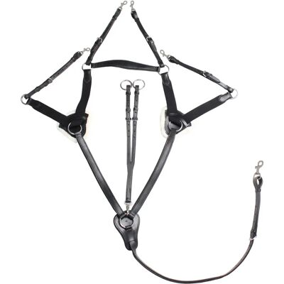 Collier de chasse pour cheval 5 points élastique HORKA Noir - Publicité Collier de chasse pour cheval 5 points élastique HORKA Noir - Publicité