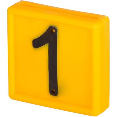 Collier de marquage numérotée à enfiler sur le bracelet Kerbl N°1 (x10) Jaune - Publicité Collier de marquage numérotée à enfiler sur le bracelet Kerbl N°1 (x10) Jaune - Publicité