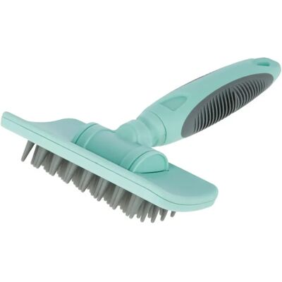 Brosse de toilettage pour chiens Kerbl - 18x12 cm - Turquoise - Publicité Brosse de toilettage pour chiens Kerbl - 18x12 cm - Turquoise - Publicité