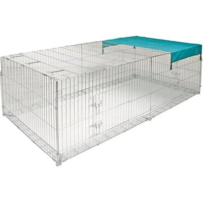 Enclos extérieur pour petits animaux Kerbl - Argent - 230x115x70 cm - Publicité Enclos extérieur pour petits animaux Kerbl - Argent - 230x115x70 cm - Publicité