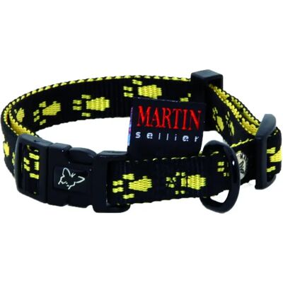 Collier pour chien Martin Sellier Pattes Jaune - Publicité Collier pour chien Martin Sellier Pattes Jaune - Publicité