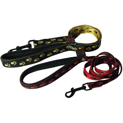 Laisse pour chien double Martin Sellier Patte Jaune - Publicité Laisse pour chien double Martin Sellier Patte Jaune - Publicité