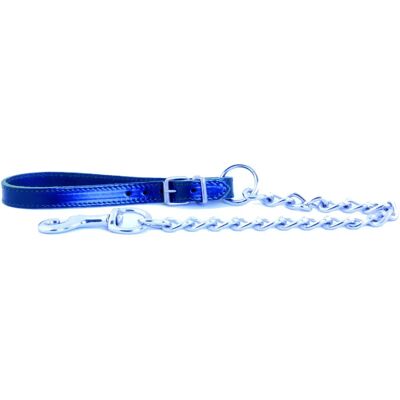 Laisse pour chien poignée en cuir Martin Sellier Bleu - Publicité Laisse pour chien poignée en cuir Martin Sellier Bleu - Publicité