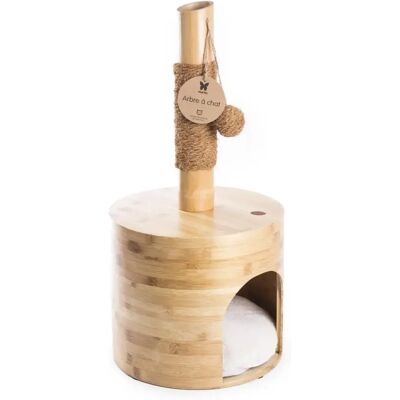 Arbre à chat bambou cabane Martin Sellier Beige - Publicité Arbre à chat bambou cabane Martin Sellier Beige - Publicité