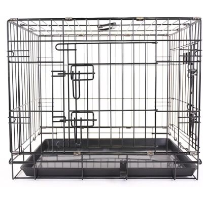 Cage de transport pour chien et chat en métal 2 portes Martin Sellier Noir - Publicité Cage de transport pour chien et chat en métal 2 portes Martin Sellier Noir - Publicité