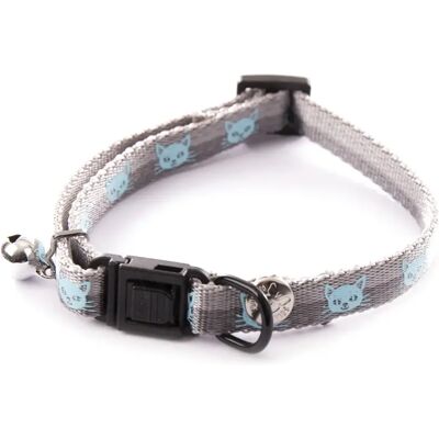 Collier pour chat nylon moustache Martin Sellier Gris - Publicité Collier pour chat nylon moustache Martin Sellier Gris - Publicité