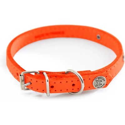 Collier pour chien surpiqué avec plaque Martin Sellier Orange - Publicité Collier pour chien surpiqué avec plaque Martin Sellier Orange - Publicité