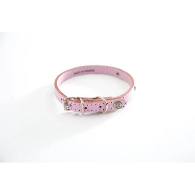 Collier pour chien surpiqué avec plaque Martin Sellier Rose - Publicité Collier pour chien surpiqué avec plaque Martin Sellier Rose - Publicité