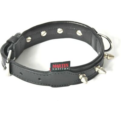 Collier pour chien en cuir vachette clouté Martin Sellier Noir - Publicité Collier pour chien en cuir vachette clouté Martin Sellier Noir - Publicité