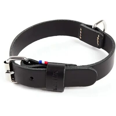 Collier pour chien en cuir bicolore Martin Sellier 499 Noir - Publicité Collier pour chien en cuir bicolore Martin Sellier 499 Noir - Publicité