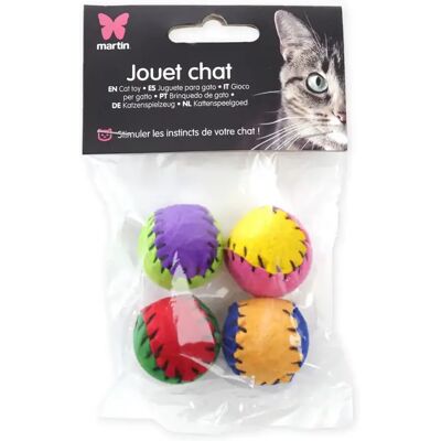 Balle pour chat feutrine + catnip Martin Sellier (x4) Multicolore - Publicité Balle pour chat feutrine + catnip Martin Sellier (x4) Multicolore - Publicité