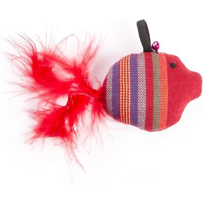 Jouet peluche pour chat poisson bulle Martin Sellier Rouge - Publicité Jouet peluche pour chat poisson bulle Martin Sellier Rouge - Publicité