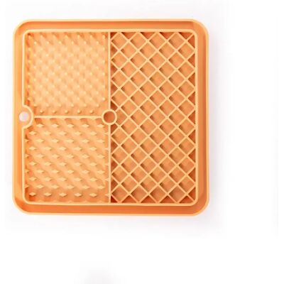 Tapis de léchage silicone Martin Sellier Trio Jaune - Publicité Tapis de léchage silicone Martin Sellier Trio Jaune - Publicité