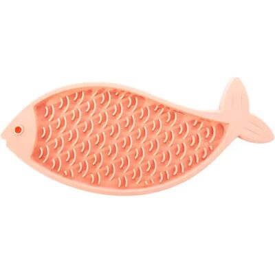 Tapis de léchage poisson silicone Martin Sellier Rose - Publicité Tapis de léchage poisson silicone Martin Sellier Rose - Publicité