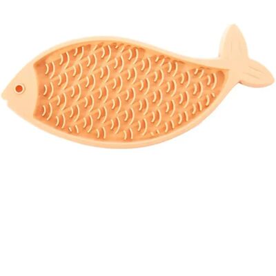 Tapis de léchage poisson silicone Martin Sellier Jaune - Publicité Tapis de léchage poisson silicone Martin Sellier Jaune - Publicité