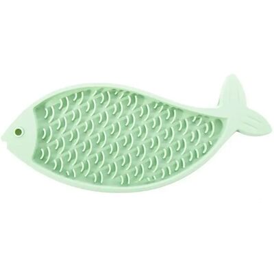Tapis de léchage poisson silicone Martin Sellier Vert - Publicité Tapis de léchage poisson silicone Martin Sellier Vert - Publicité