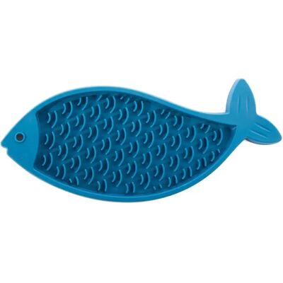 Tapis de léchage poisson silicone Martin Sellier Bleu - Publicité Tapis de léchage poisson silicone Martin Sellier Bleu - Publicité