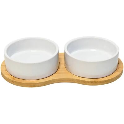 Gamelle pour chien deux bols en céramique Nobby Pet Bambasso Blanc - Publicité Gamelle pour chien deux bols en céramique Nobby Pet Bambasso Blanc - Publicité