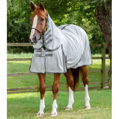 Couverture anti-mouches avec couvre-cou pour cheval Premier Equine Fly Lite Argenté - Publicité Couverture anti-mouches avec couvre-cou pour cheval Premier Equine Fly Lite Argenté - Publicité