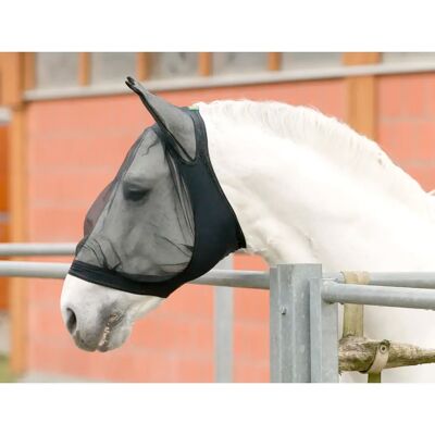 Masque anti-mouches avec protège-oreilles pour cheval USG Noir - Publicité Masque anti-mouches avec protège-oreilles pour cheval USG Noir - Publicité