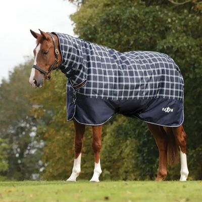 Couverture d'extérieur pour cheval avec couvre-cou détachable Weatherbeeta Saxon Defiant 600D Combo 300g Bleu - Publicité Couverture d'extérieur pour cheval avec couvre-cou détachable Weatherbeeta Saxon Defiant 600D Combo 300g Bleu - Publicité