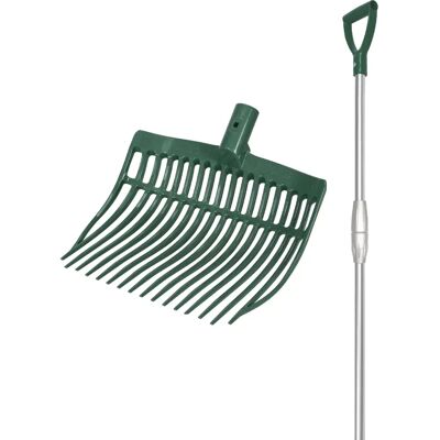 Fourche arrondie + manche télescopique en aluminium V-Plast Vert - Publicité Fourche arrondie + manche télescopique en aluminium V-Plast Vert - Publicité