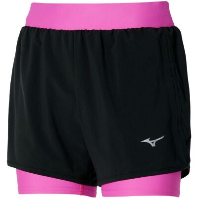 Short de trail running MIZUNO ER 4.5 2in1 (Black/pink) femme M - Publicité Short de trail running MIZUNO ER 4.5 2in1 (Black/pink) femme M - Publicité