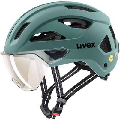 Casque de vélo urbain UVEX STRIDE VISOR MIPS (sage green matt) 17 - 59-61 - Publicité Casque de vélo urbain UVEX STRIDE VISOR MIPS (sage green matt) 17 - 59-61 - Publicité