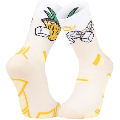 Chaussettes de trail BV SPORT SOCQUETTE TRAIL ULTRA.2 COLLECTOR "NUTRI" PINA COLADA (JAUNE) 36-38 - Publicité Chaussettes de trail BV SPORT SOCQUETTE TRAIL ULTRA.2 COLLECTOR "NUTRI" PINA COLADA (JAUNE) 36-38 - Publicité