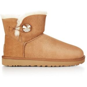 Bottes UGG Mini Bailey Button bling (chestnut/gold) femme 36 (5 US)