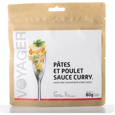 Plat lyophilisé Voyager Pâtes et poulet sauce curry TU - Publicité Plat lyophilisé Voyager Pâtes et poulet sauce curry TU - Publicité