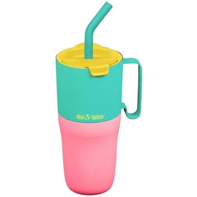 Gobelet KLEAN KANTEEN SE Gobelet isotherme avec couvercle Flip et Paille 769ml/26oz (turquoise/kaleidoscope/cyber yellow lid) TU - Publicité Gobelet KLEAN KANTEEN SE Gobelet isotherme avec couvercle Flip et Paille 769ml/26oz (turquoise/kaleidoscope/cyber yellow lid) TU - Publicité
