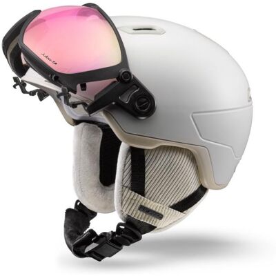 Casque de ski avec visière JULBO Globe Evo (Beige- REACTIV 1-3 High Contrast) 54-58 cm - Publicité Casque de ski avec visière JULBO Globe Evo (Beige- REACTIV 1-3 High Contrast) 54-58 cm - Publicité