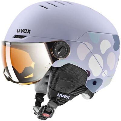 Casque de ski à visière UVEX ROCKET JUNIOR VISOR (COOL LAVENDER - S2 MIRROR SILVER)) Junior 05-54-58 - Publicité Casque de ski à visière UVEX ROCKET JUNIOR VISOR (COOL LAVENDER - S2 MIRROR SILVER)) Junior 05-54-58 - Publicité