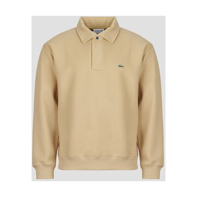 Polo Lacoste Sweatshirt col polo en piqué double face Beige - Publicité Polo Lacoste Sweatshirt col polo en piqué double face Beige - Publicité