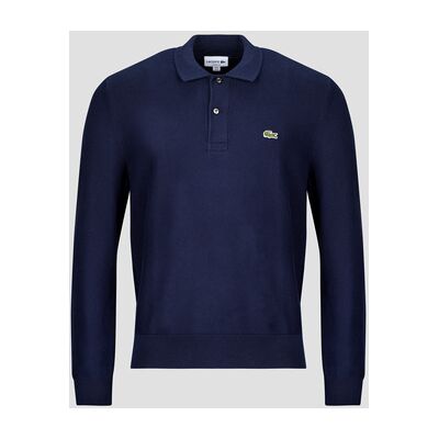Pull Lacoste Pull col polo coton point mousse Marine - Publicité Pull Lacoste Pull col polo coton point mousse Marine - Publicité