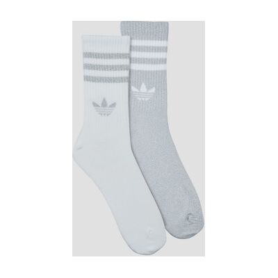 Chaussettes adidas 3-Stripes Glitter Crew Socks 2 Pairs Argenté - Publicité Chaussettes adidas 3-Stripes Glitter Crew Socks 2 Pairs Argenté - Publicité
