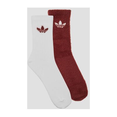 Chaussettes adidas Fluffy Crew Sock 2 Pairs Rouge - Publicité Chaussettes adidas Fluffy Crew Sock 2 Pairs Rouge - Publicité
