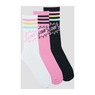 Chaussettes adidas LOVE UNITES CREW SOCKS 3 PAIRS Multicolore - Publicité Chaussettes adidas LOVE UNITES CREW SOCKS 3 PAIRS Multicolore - Publicité