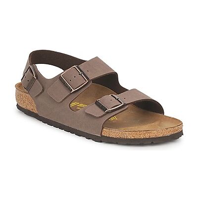 Sandales plates BIRKENSTOCK Milano Marron - Publicité Sandales plates BIRKENSTOCK Milano Marron - Publicité