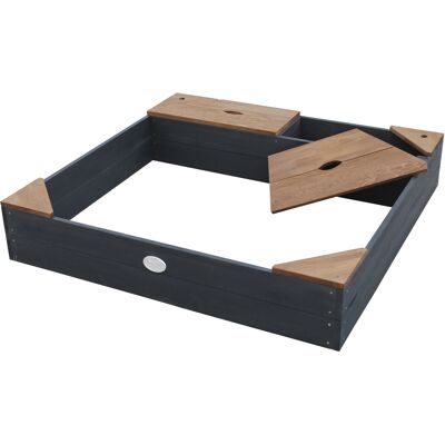 Axi Amy Bac À Sable Enfant - 115 X 115 Cm Bac À Sable Pour Enfants En Bois Avec Banc & Rangements Anthracite / Marron - Publicité Axi Amy Bac À Sable Enfant - 115 X 115 Cm Bac À Sable Pour Enfants En Bois Avec Banc & Rangements Anthracite / Marron - Publicité