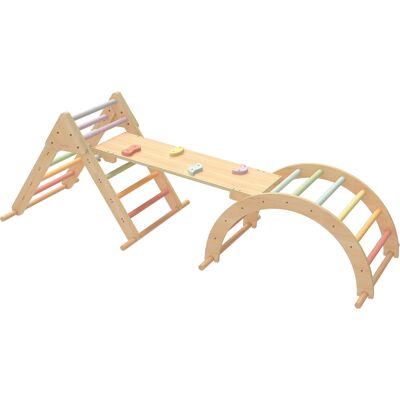 Sunny Charlie 3-En-1 Structure D'Escalade En Bois Pastel Triangle D'Escalade / Arc D'Escalade / Mur D'Escalade Jouets Montessori Pour Jeunes Enfants - Publicité Sunny Charlie 3-En-1 Structure D'Escalade En Bois Pastel Triangle D'Escalade / Arc D'Escalade / Mur D'Escalade Jouets Montessori Pour Jeunes Enfants - Publicité