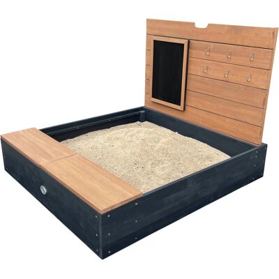 Axi Mandy Bac À Sable En Bois Avec Banc, Espace De Rangement, Couvercle Et Tableau Noir - 100 X 90 Cm Bac À Sable En Anthracite Et Marron Avec Tapis De Sol - Publicité Axi Mandy Bac À Sable En Bois Avec Banc, Espace De Rangement, Couvercle Et Tableau Noir - 100 X 90 Cm Bac À Sable En Anthracite Et Marron Avec Tapis De Sol - Publicité