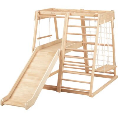 Sunny Mickie Tour D'Escalade Avec Toboggan, Balançoire Et Échelle De Corde En Bois Naturel Structure D'Escalade D'Intérieur Pour Enfants Avec Toboggan Réversible Jouet Montessori - Publicité Sunny Mickie Tour D'Escalade Avec Toboggan, Balançoire Et Échelle De Corde En Bois Naturel Structure D'Escalade D'Intérieur Pour Enfants Avec Toboggan Réversible Jouet Montessori - Publicité