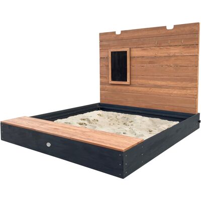 Axi Mandy Xxl Bac À Sable En Bois Avec Banc, Espace De Rangement, Couvercle Et Tableau Noir - 160 X 151 X 122,5 Cm Bac À Sable En Anthracite Et Marron Avec Tapis De Sol - Publicité Axi Mandy Xxl Bac À Sable En Bois Avec Banc, Espace De Rangement, Couvercle Et Tableau Noir - 160 X 151 X 122,5 Cm Bac À Sable En Anthracite Et Marron Avec Tapis De Sol - Publicité
