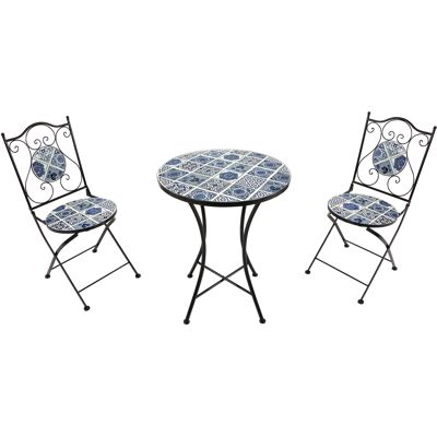 AXI Amélie Table et chaises bistrot, 2 Chaises 1 Table, Ensemble Bistro Extérieur Bleu Delfts Salon De Jardin Bistrot, Table Bistrot Mosaique Pour Jardin/Balcon/Terrasse - Publicité AXI Amélie Table et chaises bistrot, 2 Chaises 1 Table, Ensemble Bistro Extérieur Bleu Delfts Salon De Jardin Bistrot, Table Bistrot Mosaique Pour Jardin/Balcon/Terrasse - Publicité