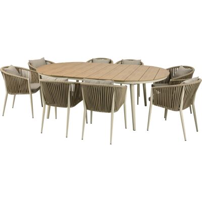 Axi Chay Ensemble De Jardin Avec 8 Chaises Beiges Pour 8 Personnes - Beige Ensemble Extérieur En Polywood Aspect Bois, Chaises Avec Rembourrage En Polyester Table À Manger - Publicité Axi Chay Ensemble De Jardin Avec 8 Chaises Beiges Pour 8 Personnes - Beige Ensemble Extérieur En Polywood Aspect Bois, Chaises Avec Rembourrage En Polyester Table À Manger - Publicité
