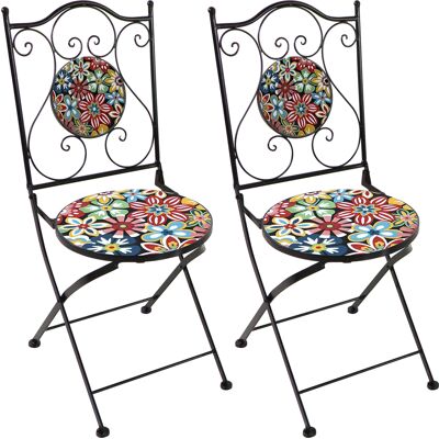 Axi Amélie 2 Chaises Bistrot, Pliantes, Mosaique, Fiesta Flower Assises Style Bistrot, Chaises De Jardin Pour Extérieur/Balcon/Terrasse - 38,5 X 45 X 90 Cm - Publicité Axi Amélie 2 Chaises Bistrot, Pliantes, Mosaique, Fiesta Flower Assises Style Bistrot, Chaises De Jardin Pour Extérieur/Balcon/Terrasse - 38,5 X 45 X 90 Cm - Publicité