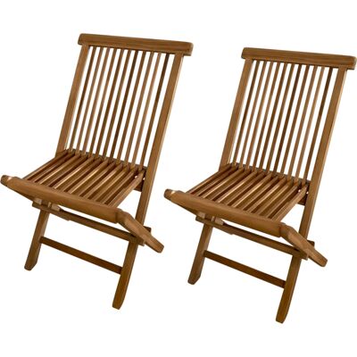 Axi Mina Ensemble De 2 Chaises De Jardin Pliantes En Bois De Teck Assises Pour Terrasse / Balcon / Extérieur 59 X 46 X 89 Cm - Publicité Axi Mina Ensemble De 2 Chaises De Jardin Pliantes En Bois De Teck Assises Pour Terrasse / Balcon / Extérieur 59 X 46 X 89 Cm - Publicité